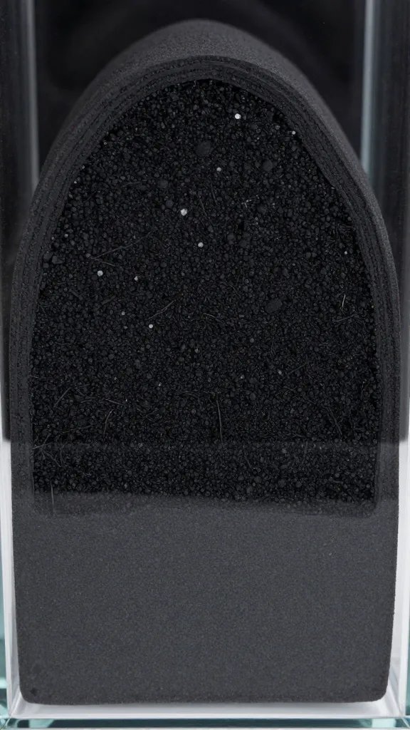 activated charcoal layer in open terrarium cross-section view
