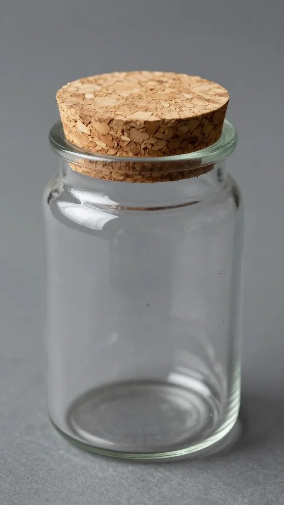 single cork lid sealing a small terrarium jar
