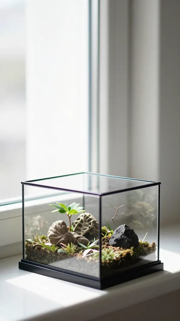 bright indirect window light on open terrarium lip