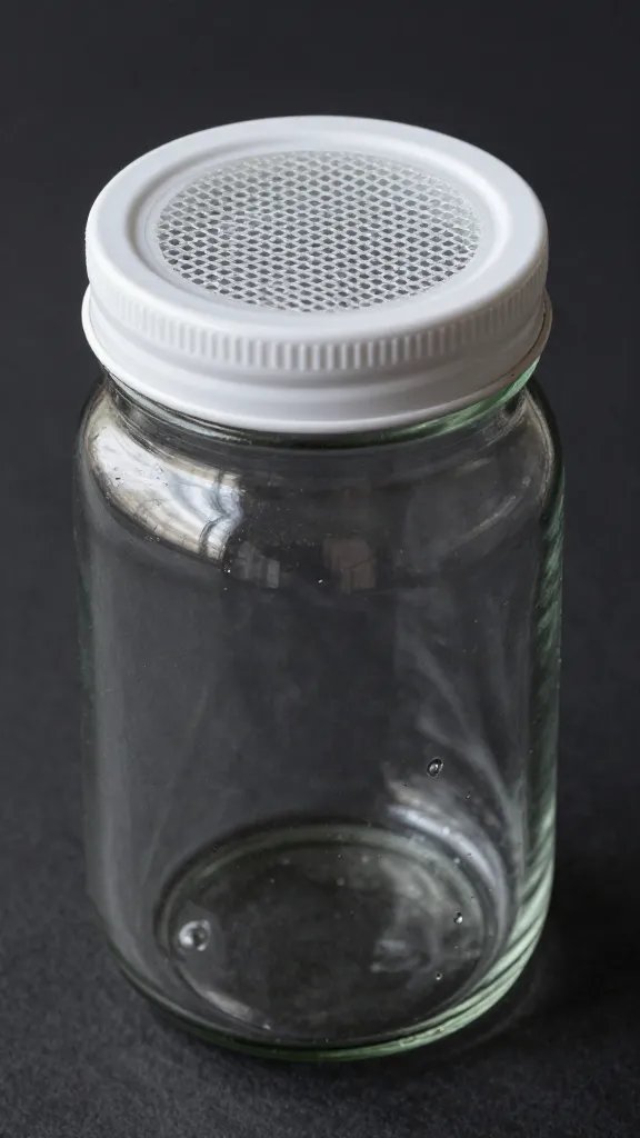 wide-mouth glass jar showing breathable mesh lid insert