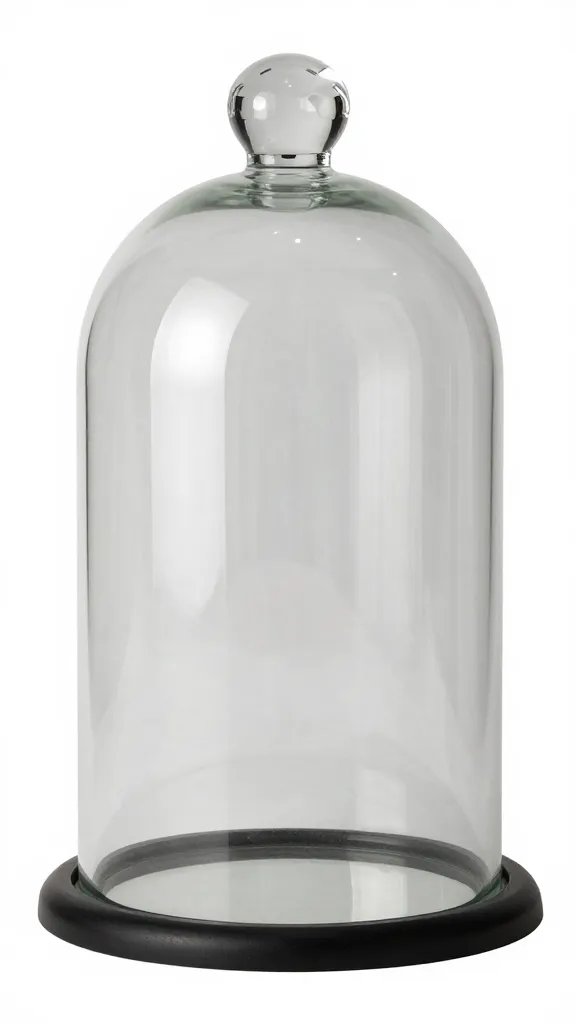 dome-shaped glass cloche with adjustable vent knob