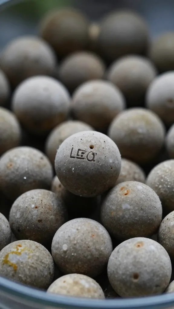 closeup of LECA balls forming terrarium reservoir