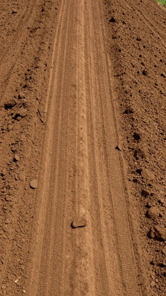 pressed soil slope viewed from front edge