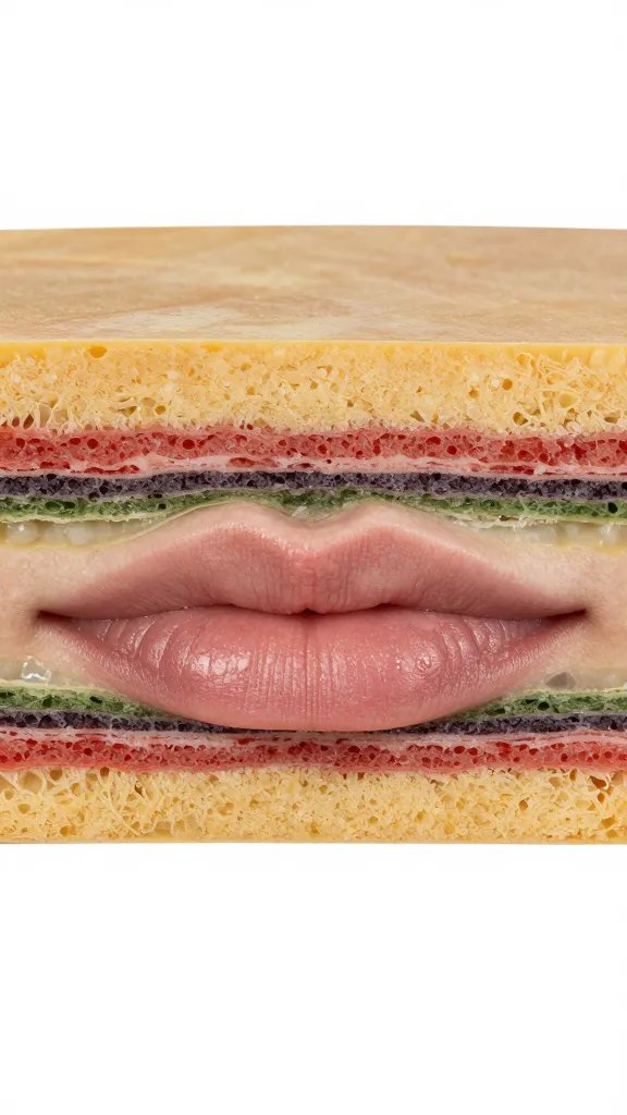front lip reveal of layered substrate cross-section