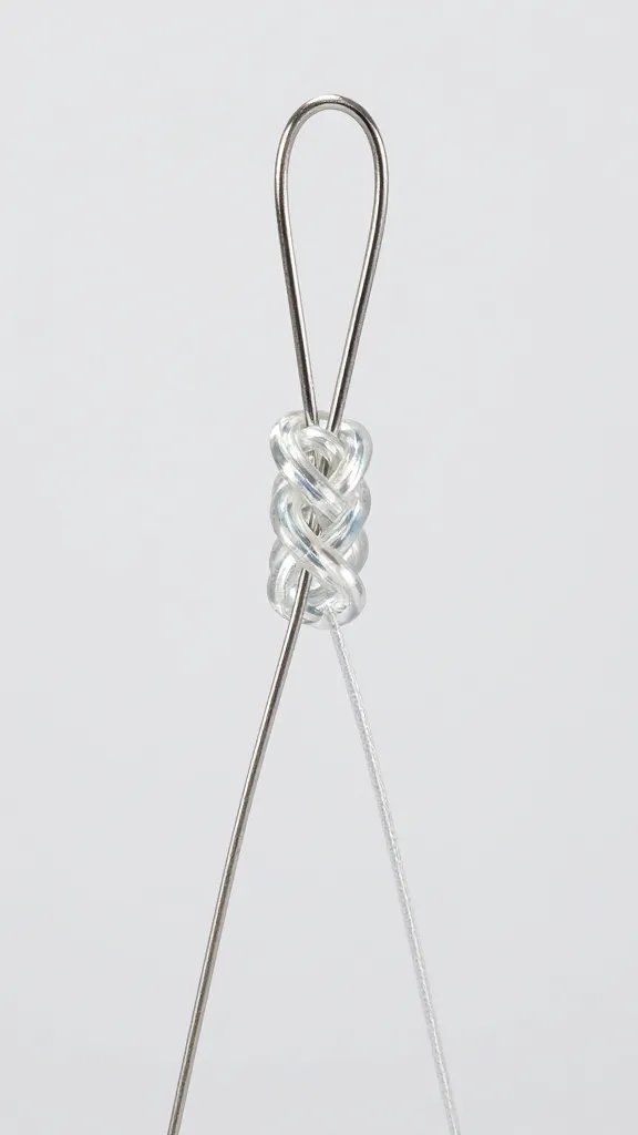 clear fishing line knot securing terrarium loop