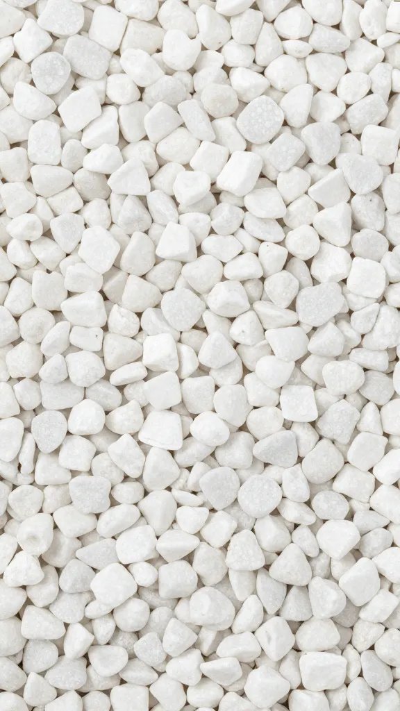 drainage base layer of white aquarium gravel closeup