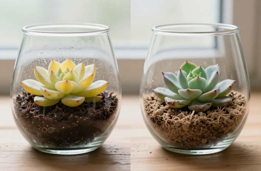 Overwatered Vs Underwatered Succulent Terrarium — How to Read the Symptoms and Fix Both Fast