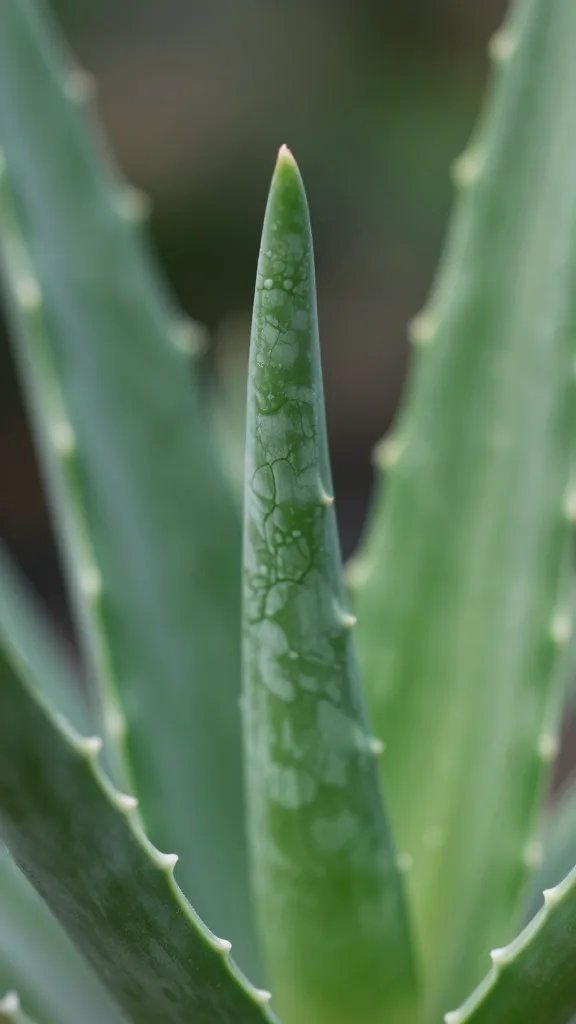 closeup of wrinkled aloe leaf tips indicating underwatering