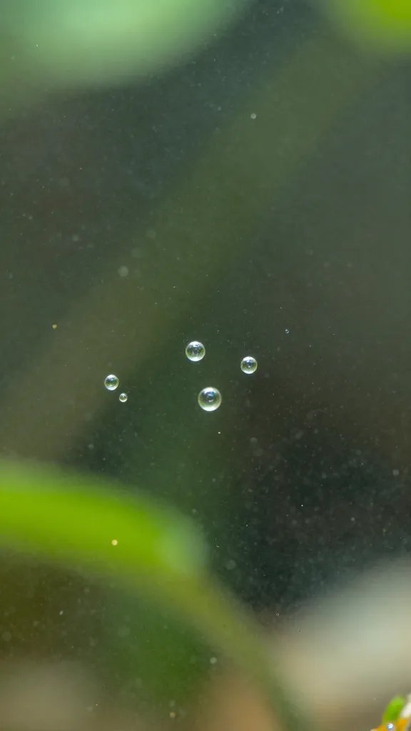 macro condensation beads on terrarium glass