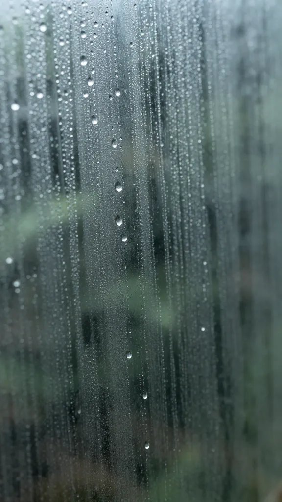 water droplet sliding down cool terrarium wall