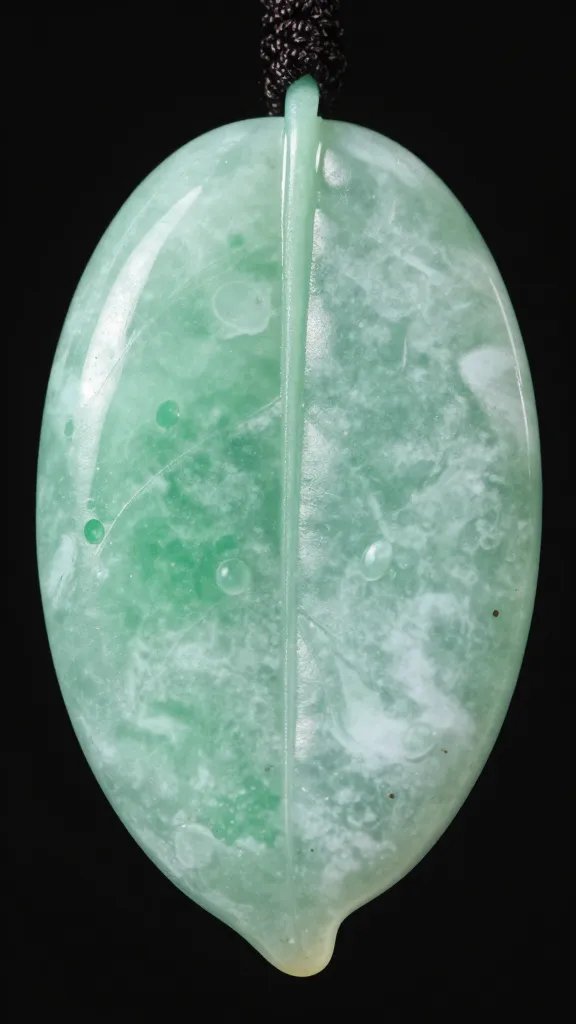 single jade leaf showing plump hydration, macro texture