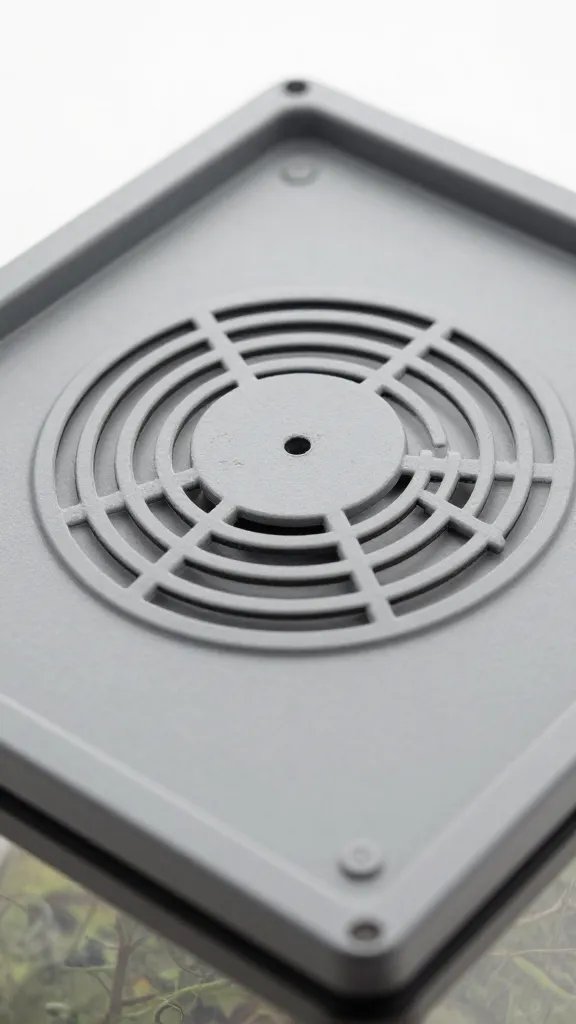 closeup of vented terrarium lid slightly ajar for airflow