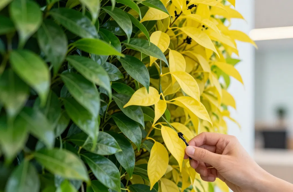 Why Living Wall Plants Turn Yellow — the Three Causes and How to Distinguish Between Them Fast