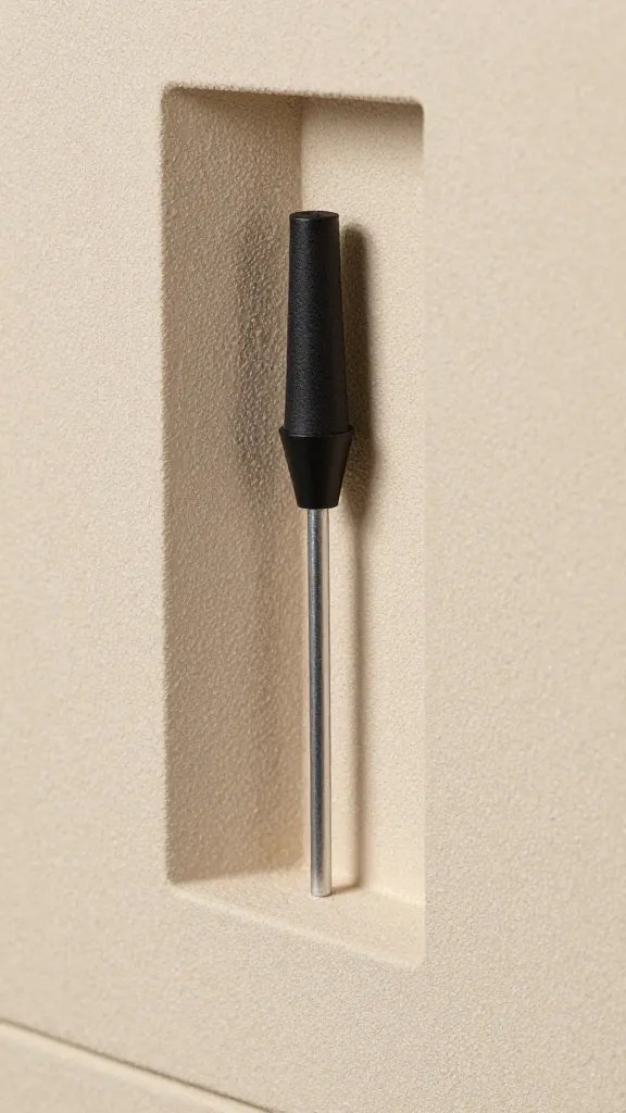 moisture meter probe in living wall pocket