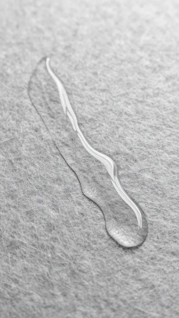 thin film of water wicking across gray felt, macro