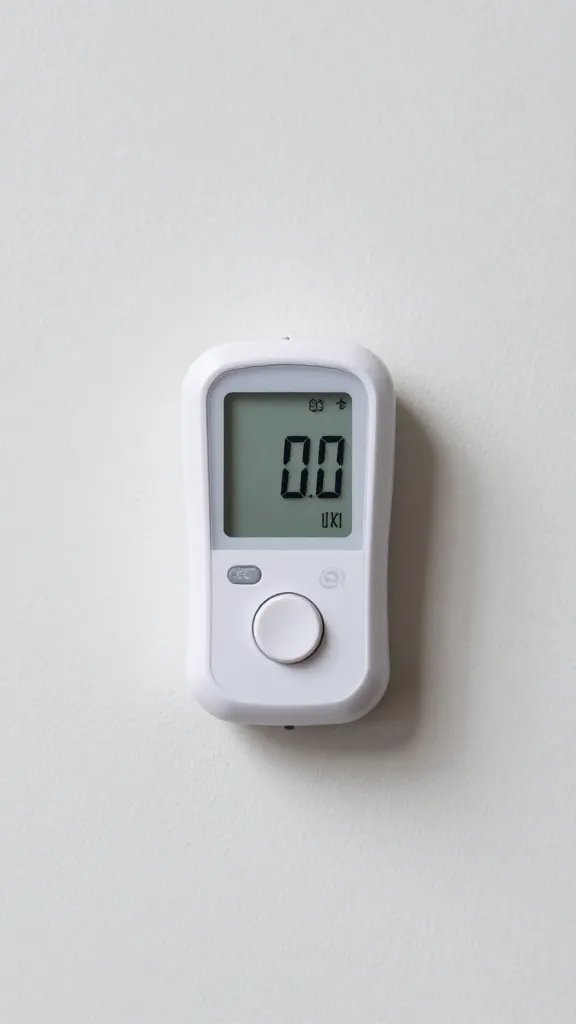 single moisture meter pressed against painted wall