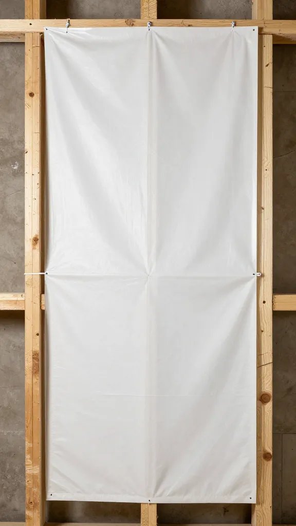 single vapor barrier sheet stapled to studs