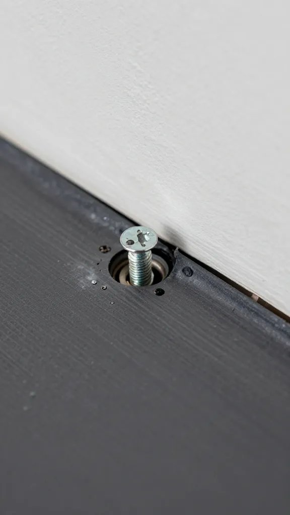closeup of caulked screw penetration in membrane