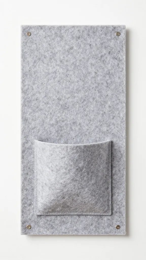 single felt living wall pocket on waterproofed panel