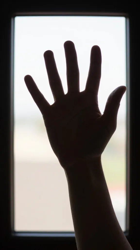 hand shadow test by east window at midday