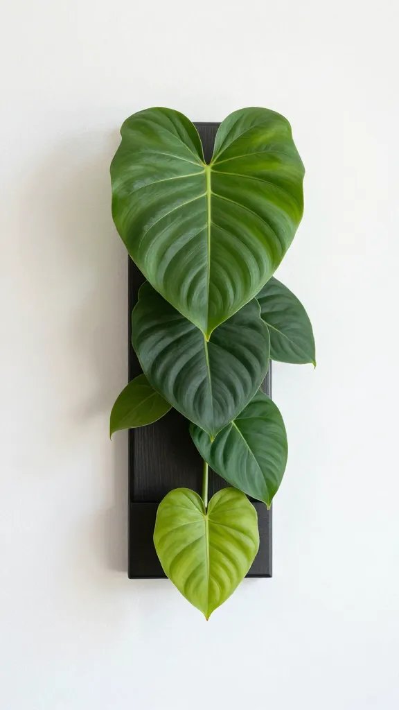 single philodendron brasil in slim wall module