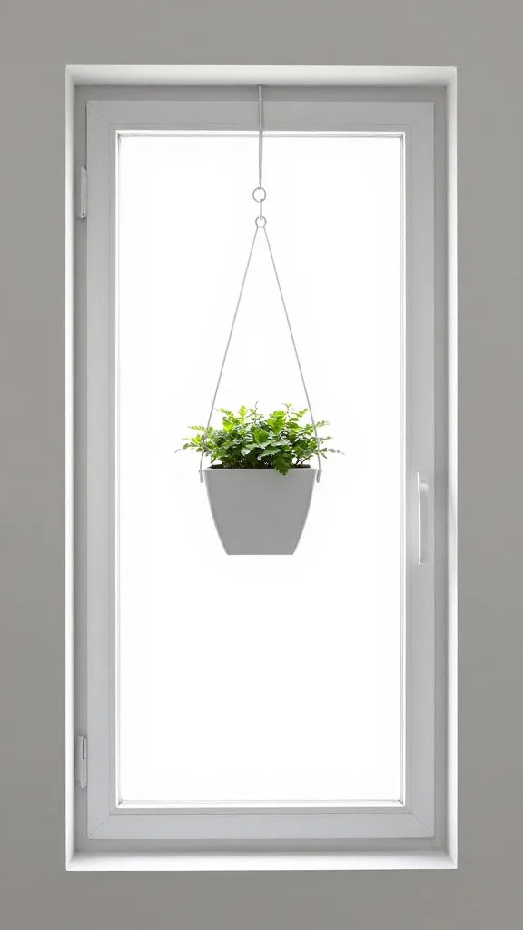bright indirect window with single mounted planter