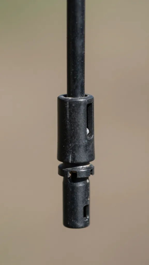closeup of clogged drip emitter on black irrigation line