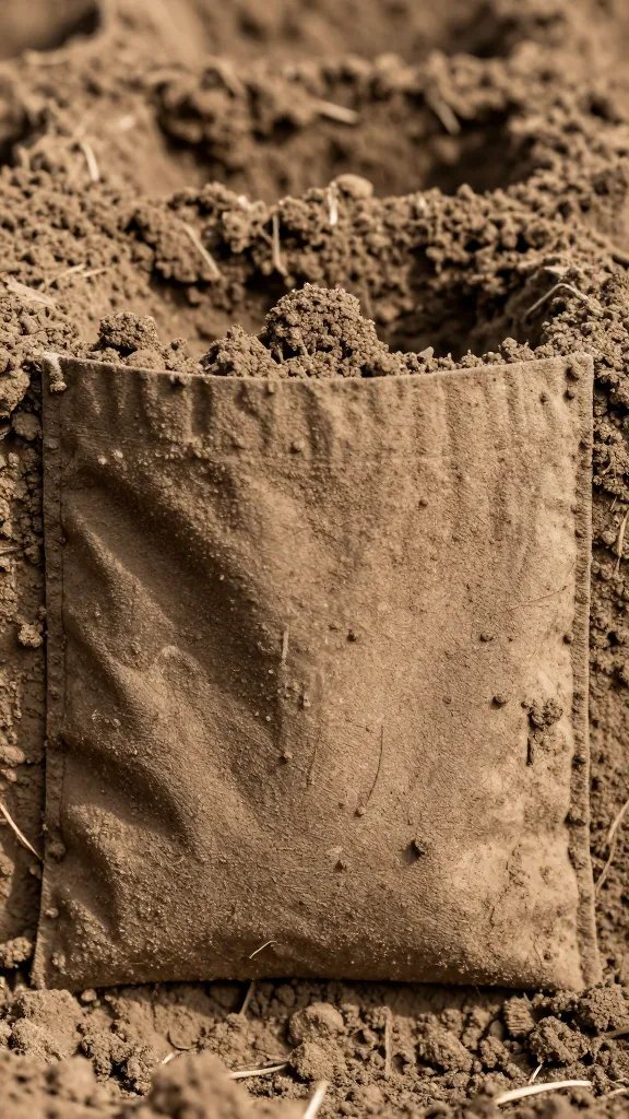 top-row planting pocket with dry soil closeup