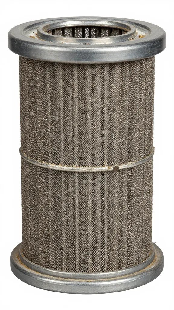 fine mesh filter from pump coated in debris