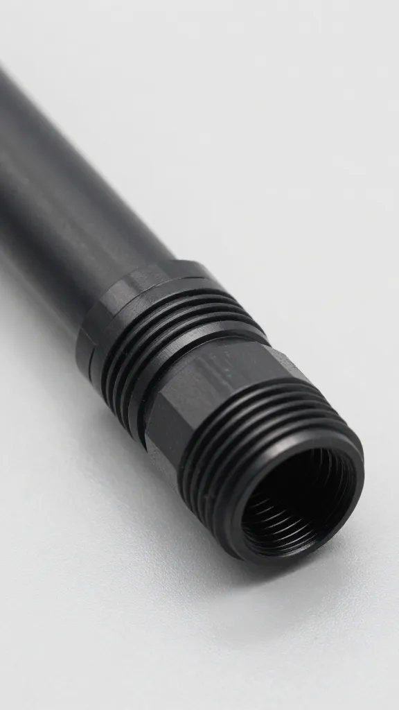 irrigation tubing quick-connect fitting, glossy black
