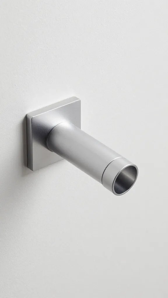 Drip tray spout directing water away from facade
