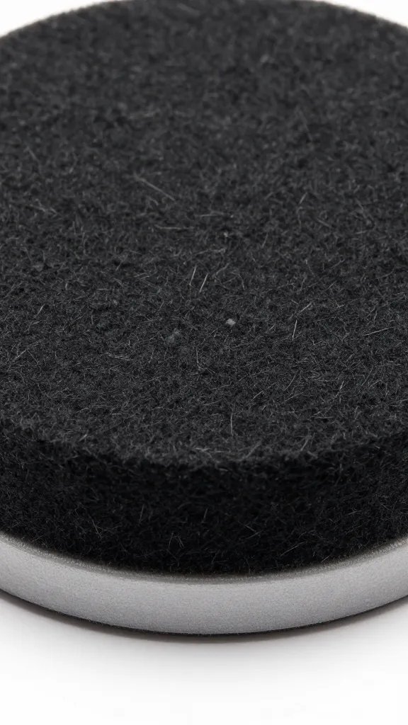 anti-abrasion felt pad under pot base, closeup texture