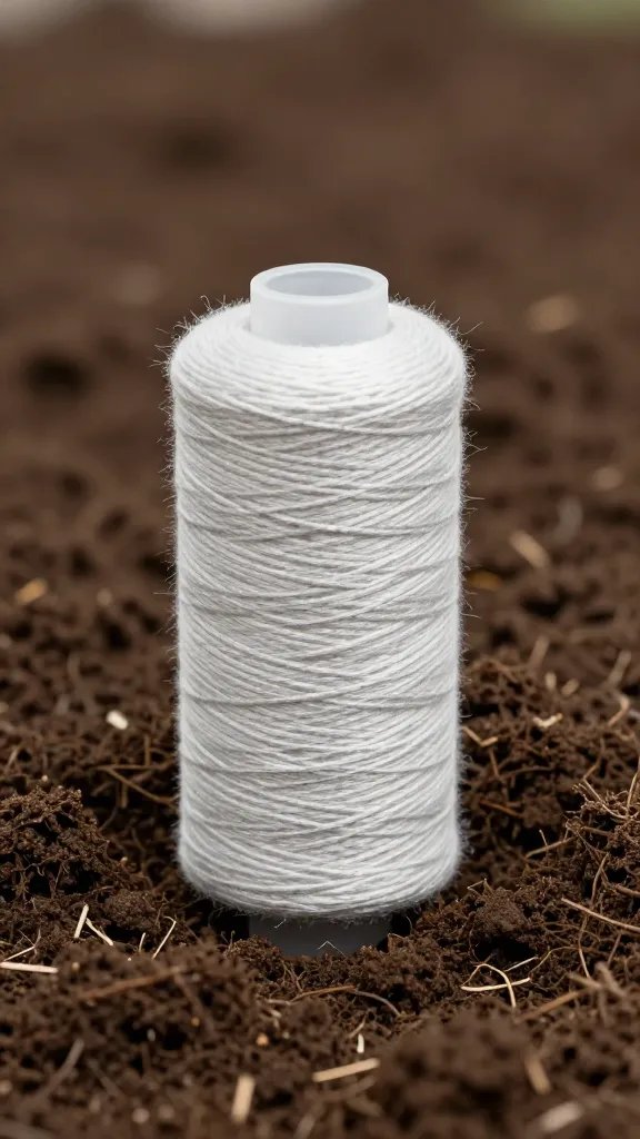single mint runner threading across potting soil