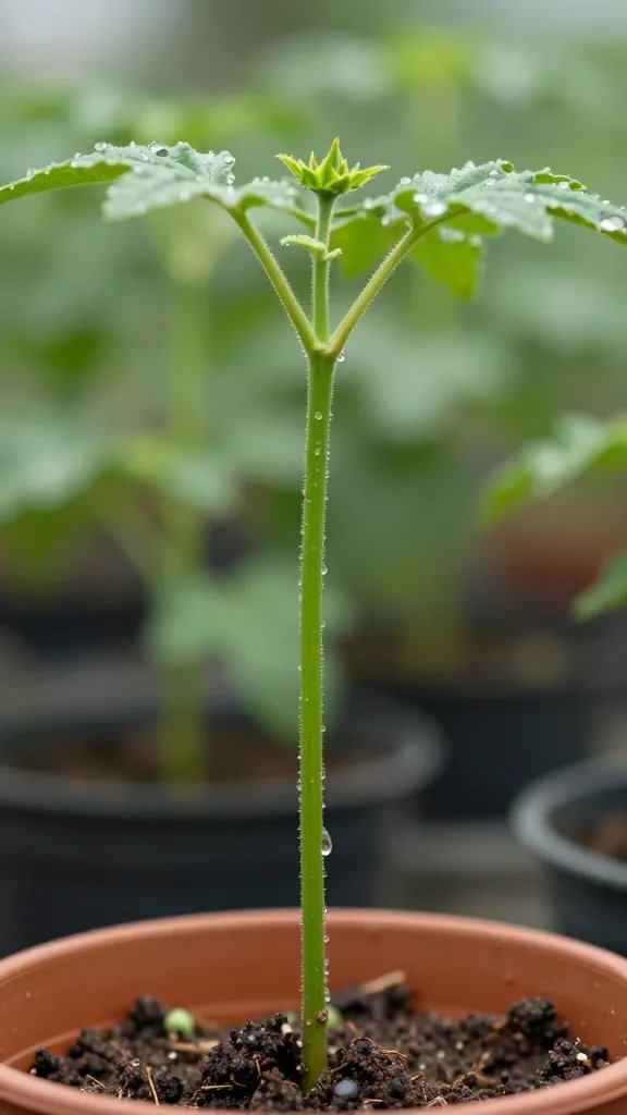 drip emitter watering single potted tomato crown