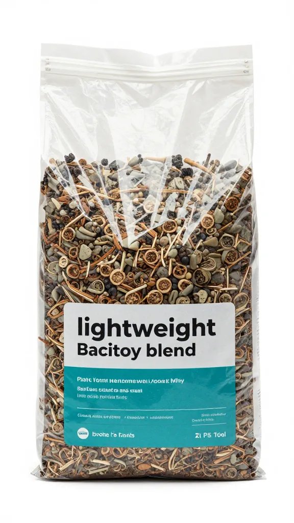 single potting mix bag labeled “lightweight balcony blend”