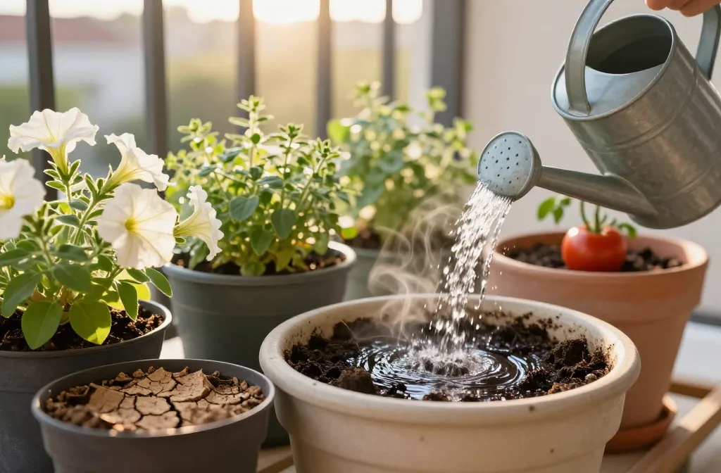 The Secret to How to Water Container Plants in Hot Weather — Frequency, Volume and the Evaporation Problem