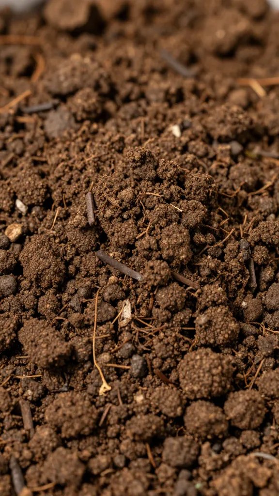 closeup of compacted potting mix forming a hard crust