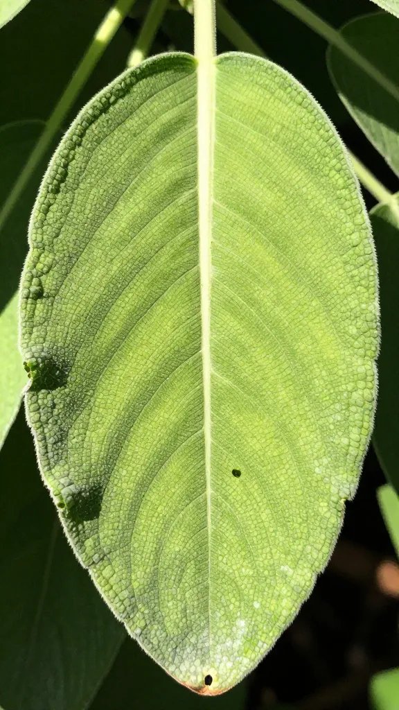 sage leaf surface in strong natural light