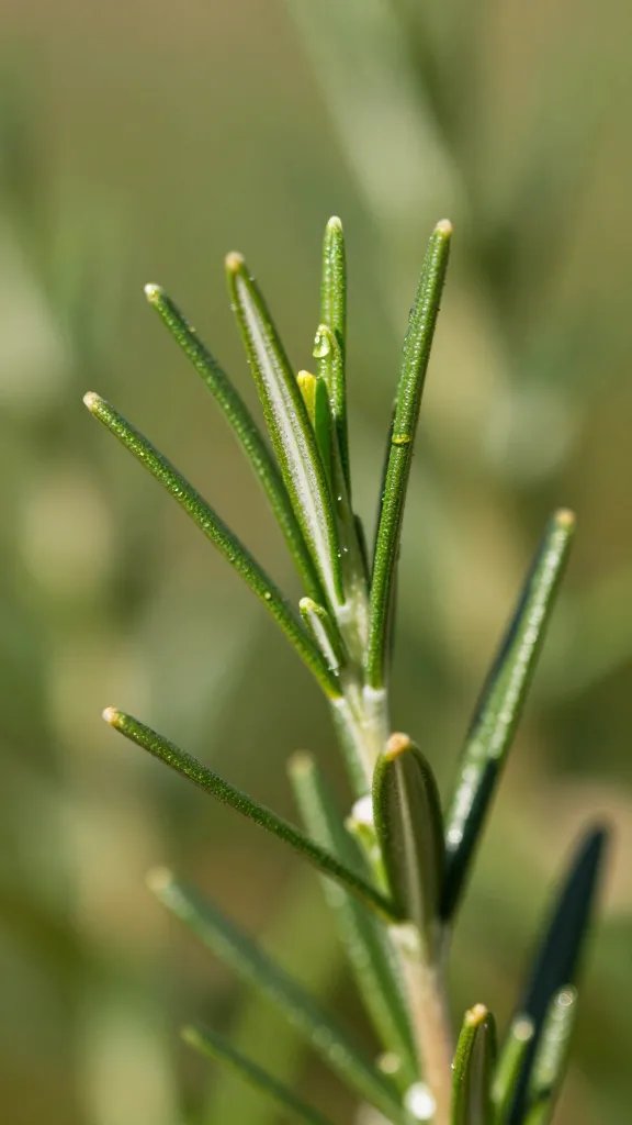 rosemary tip under harsh noon sunlight