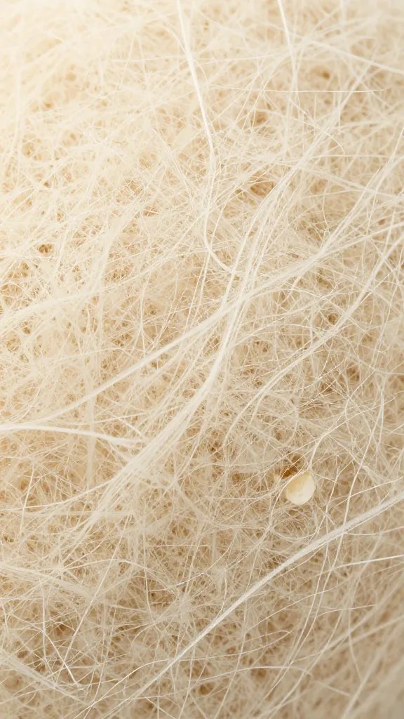 macro shot of hydrated coconut coir fibers