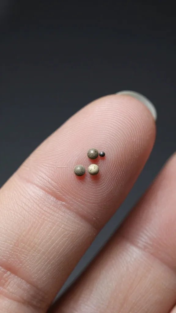 slow-release fertilizer prill closeup on fingertip