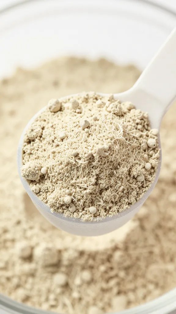 mycorrhizae inoculant powder closeup in measuring spoon