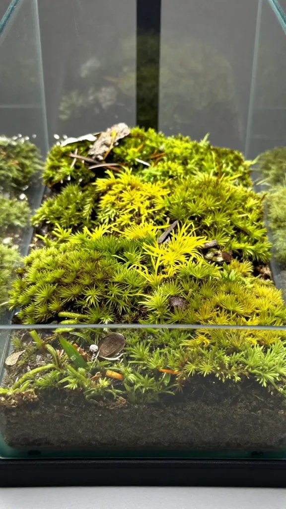 moss pad turning yellow in sealed terrarium