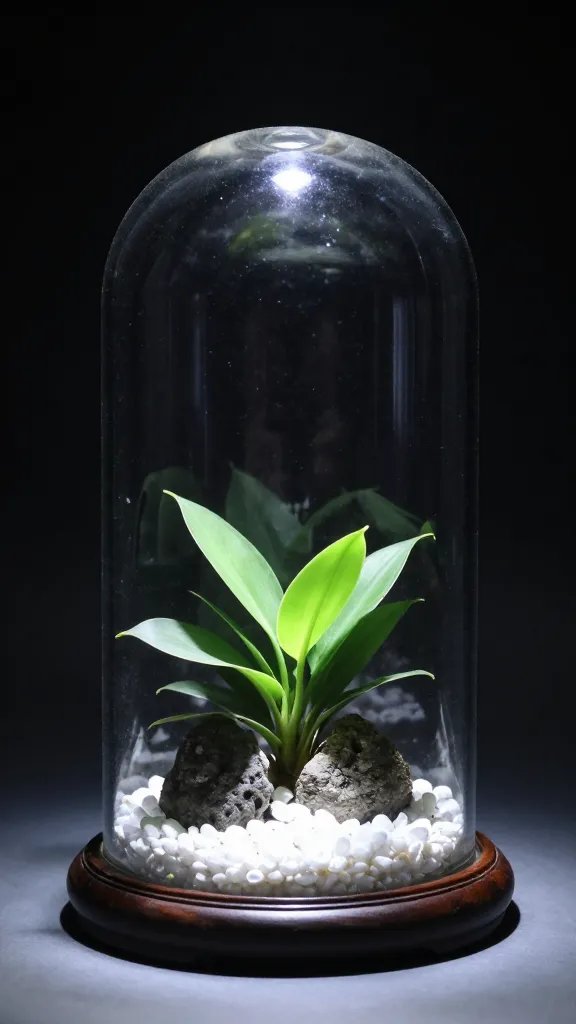 single domed terrarium acting as focal anchor