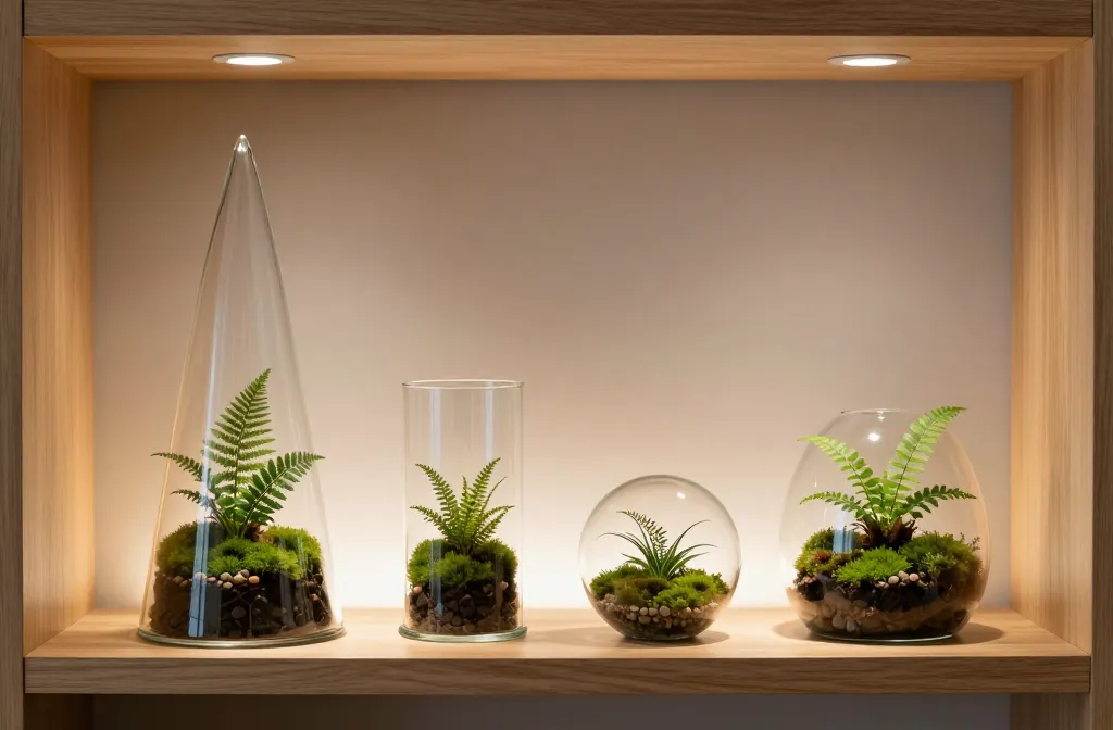 How to Style a Terrarium on a Shelf — Height, Negative Space and the Container Shape Rule Secrets