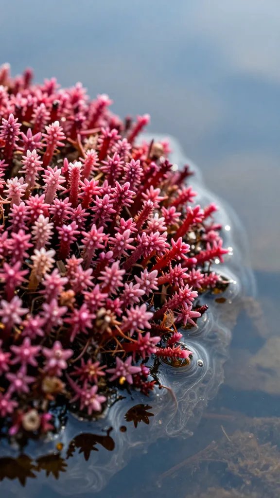 sphagnum mound edge against clear glass, rim lighting