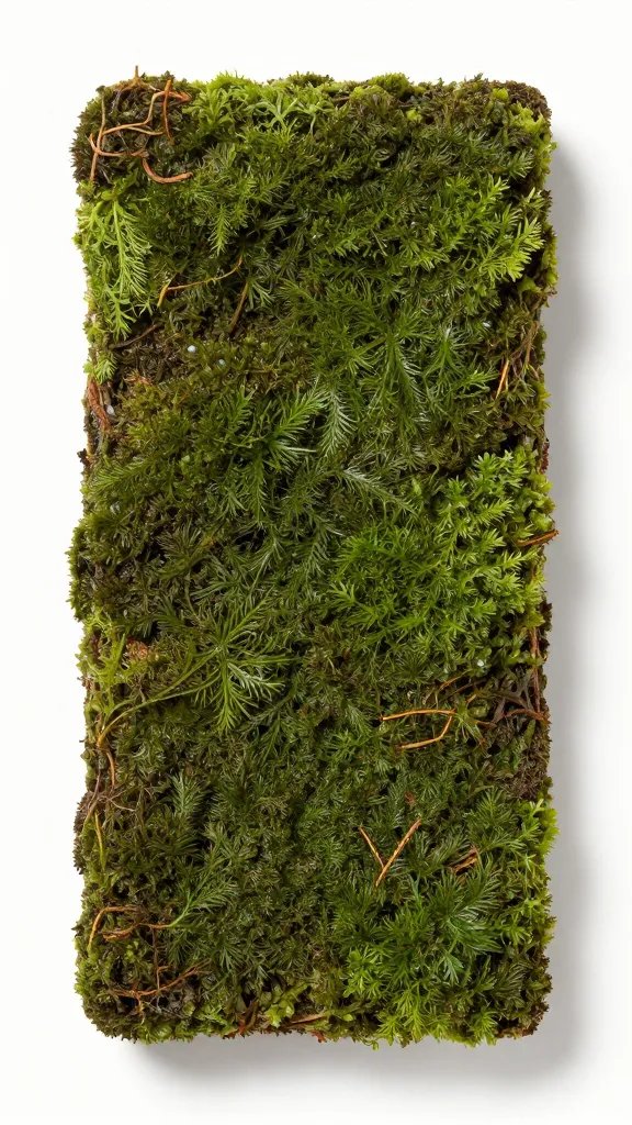 moistened sphagnum moss layer pressed flat, macro texture