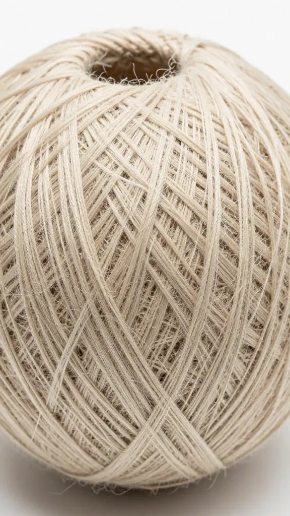closeup fibrous tie layer on kokedama sphere