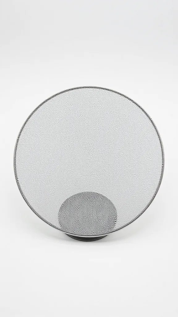 fine mesh screen disk seated over pot drainage hole