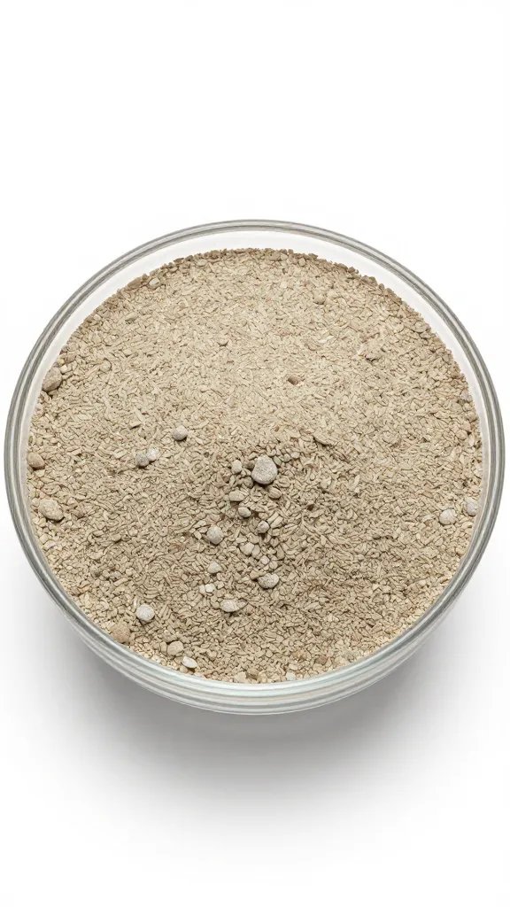 single layer of pumice grit base inside sealed bowl